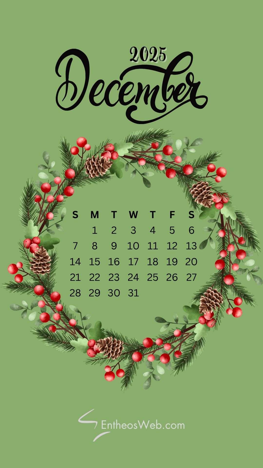 December 2025 phone wallpaper background 10 | december 2025 calendar phone wallpaper | entheosweb December 2025 phone wallpaper background 10