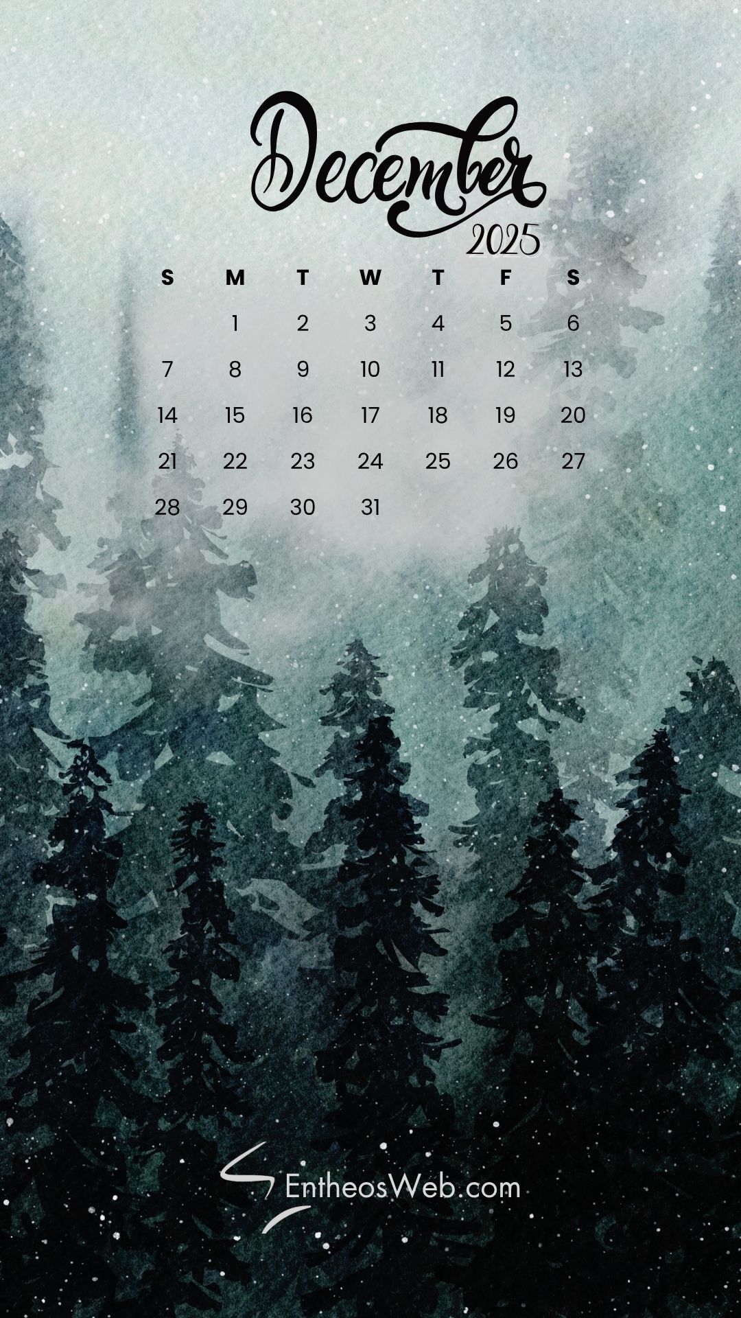 December 2025 phone wallpaper background 6 | december 2025 calendar phone wallpaper | entheosweb December 2025 phone wallpaper background 6