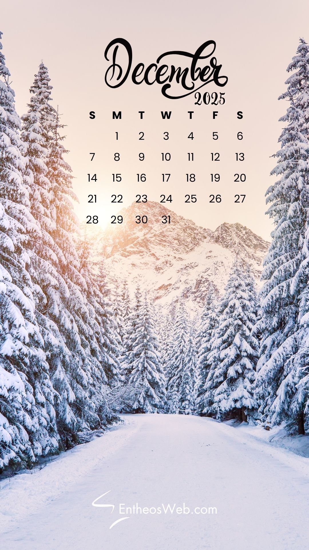 December 2025 phone wallpaper background 7 | december 2025 calendar phone wallpaper | entheosweb December 2025 phone wallpaper background 7