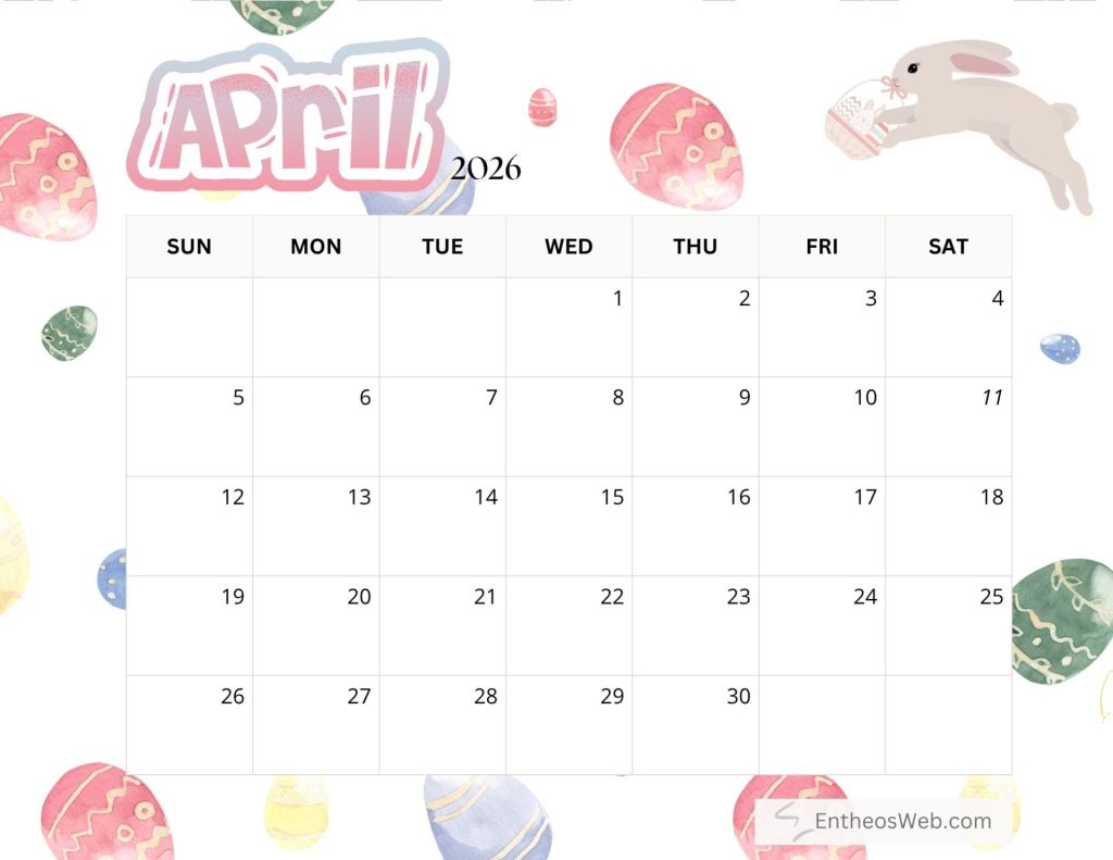 Easter Calendar Designs for April 2026 | EntheosWeb