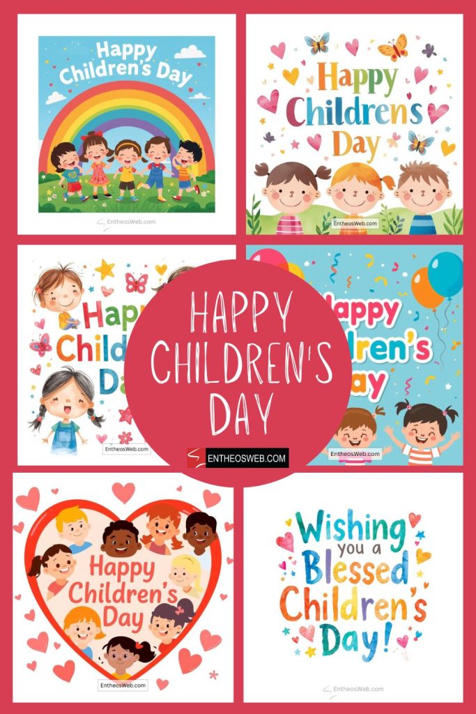 Happy childrens day social media graphics pin