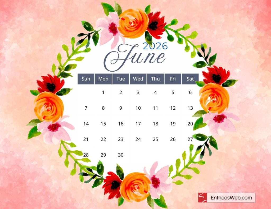 June 2026 Calendar Printables | EntheosWeb