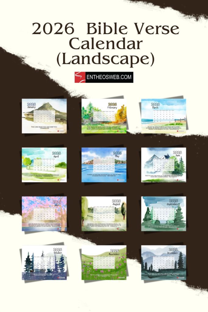 Christian 2026 Calendar with Bible Verses | EntheosWeb