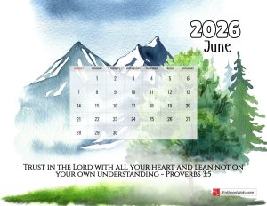 Christian 2026 Calendar with Bible Verses | EntheosWeb
