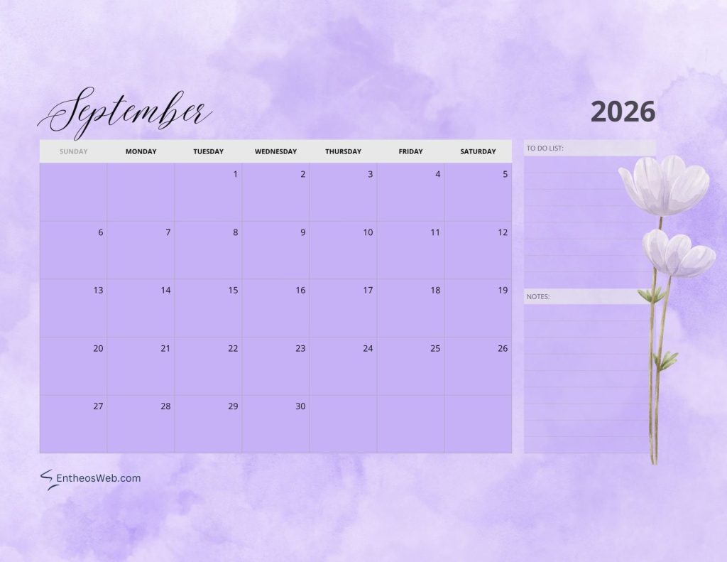 2026 calendar   florals