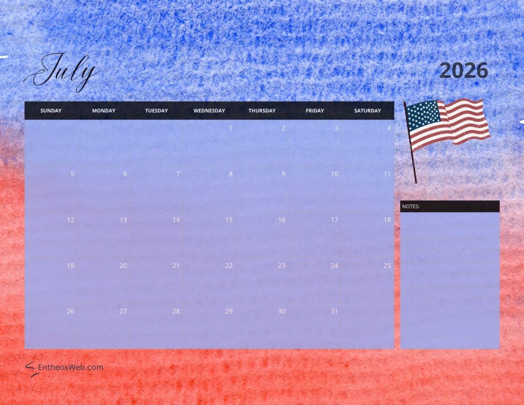 2026 calendar   july