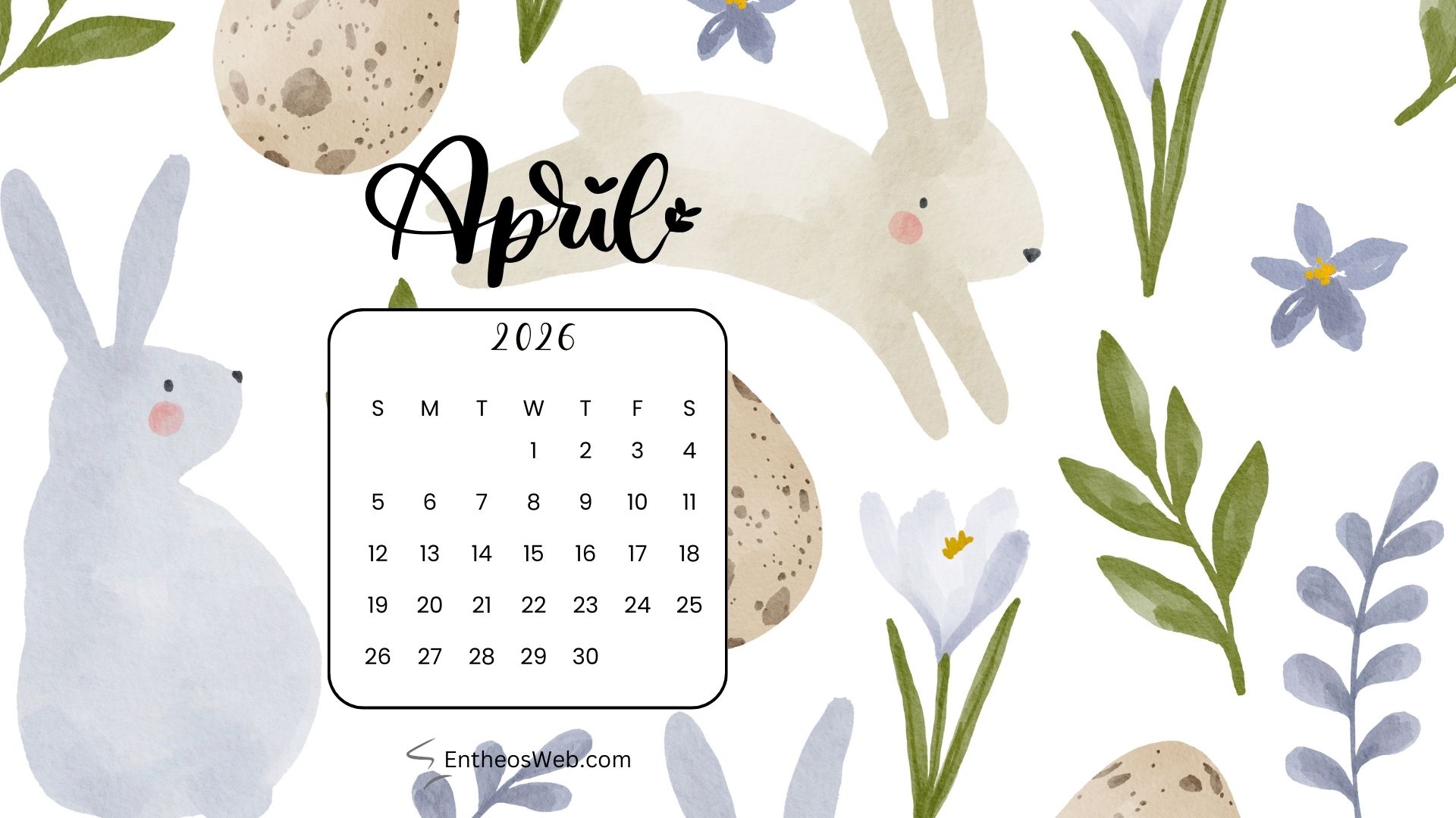 April 2026 calendar desktop wallpaper 2 | free april 2026 calendars and wallpapers | entheosweb April 2026 calendar desktop wallpaper 2