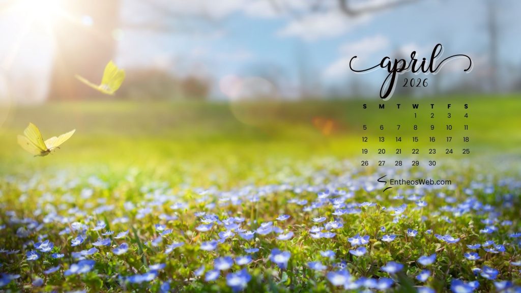 2026 April Desktop Wallpaper Calendar | EntheosWeb