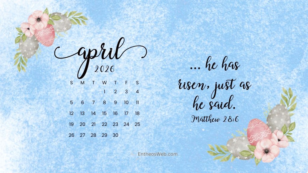 April 2026 easter desktop wallpaper he has risen