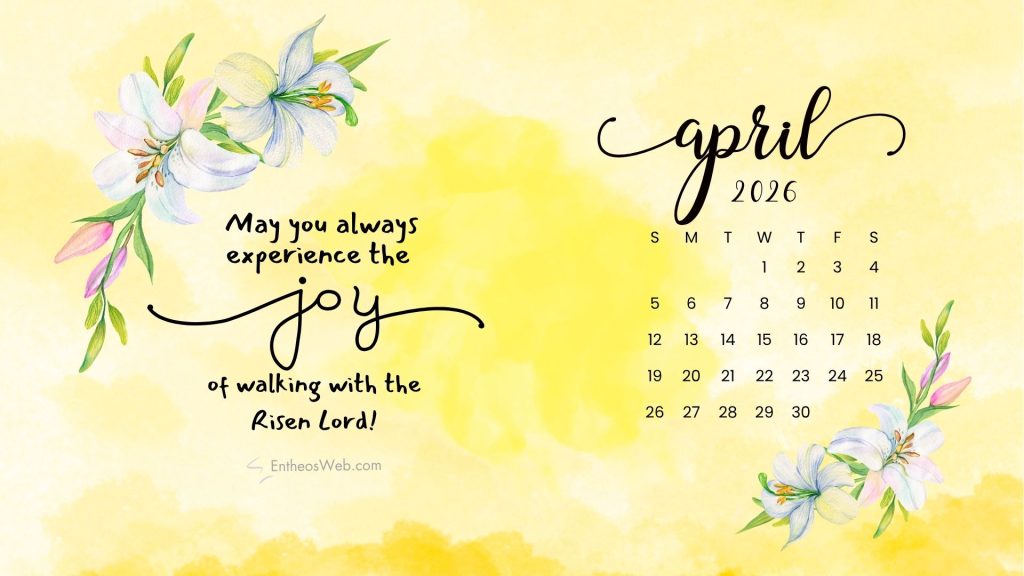 April 2026 easter desktop wallpaper joy risen lord
