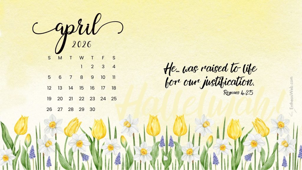 April 2026 easter desktop wallpaper raised for our justification