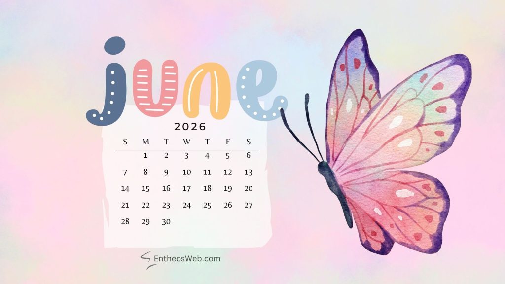 June 2026 Desktop Wallpaper Calendar EntheosWeb