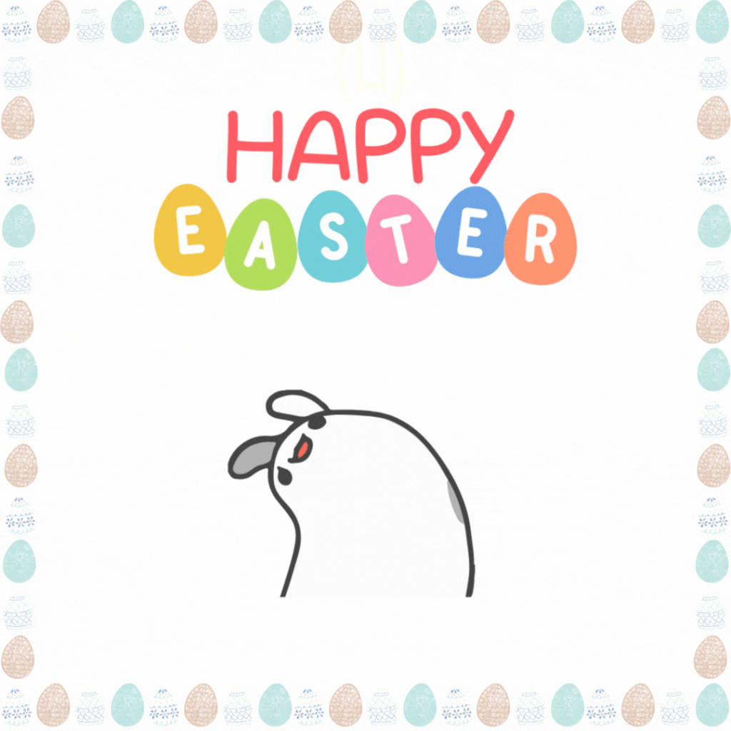 Happy easter crazy wiggly bunny