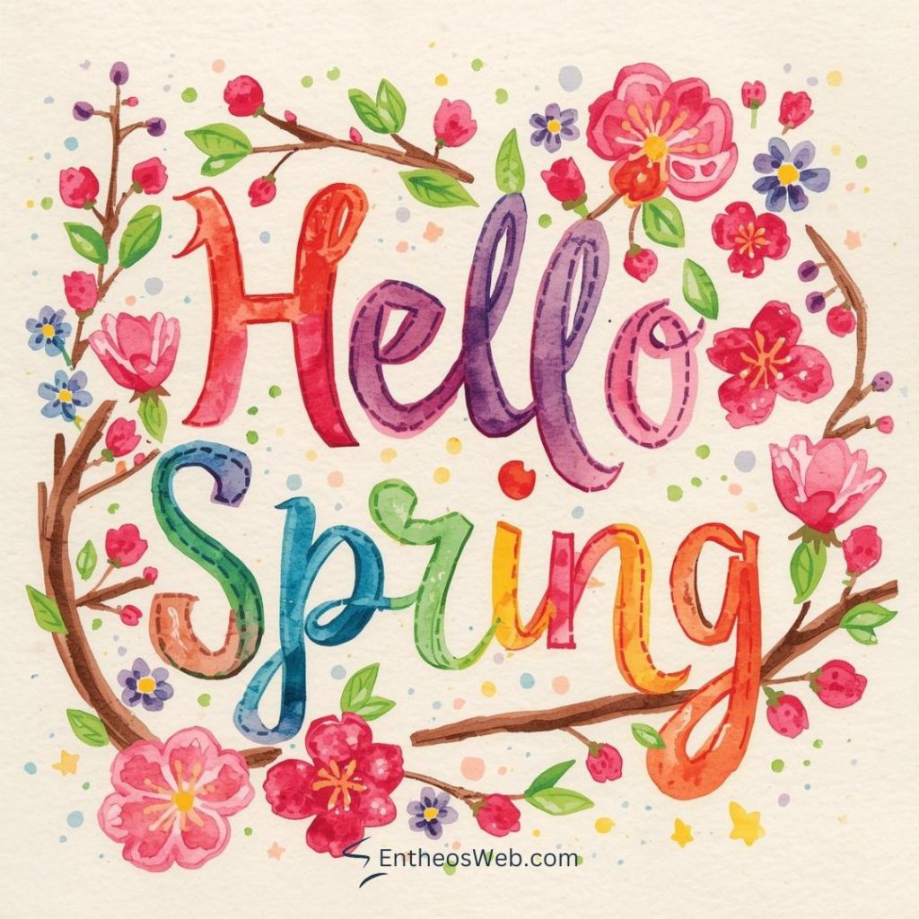 Hello sprig watercolor