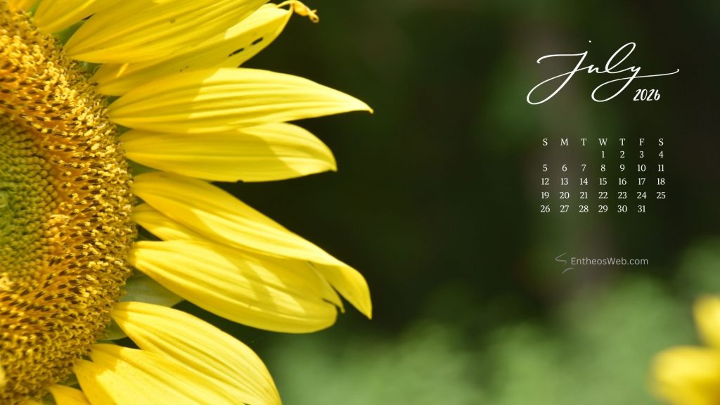 July 2026 Calendar Desktop & Laptop Wallpapers | EntheosWeb