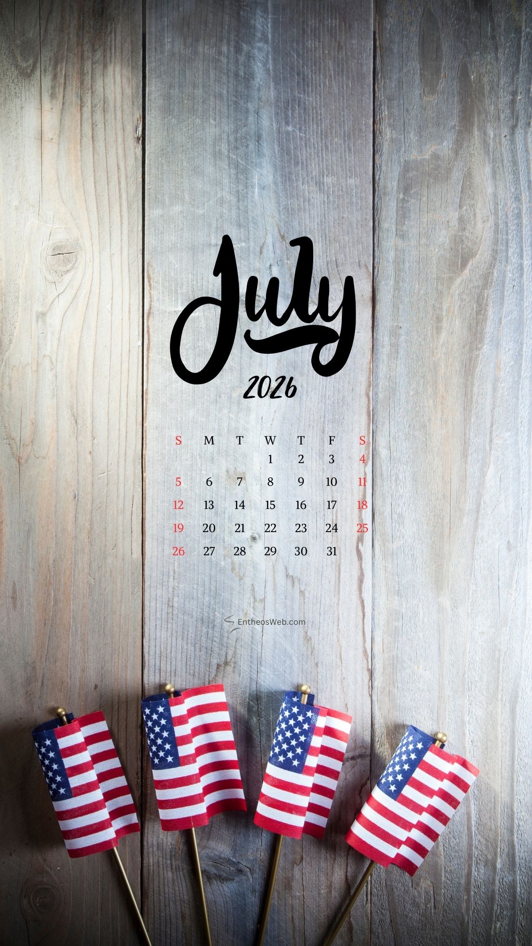 July 2026 Phone Wallpaper Calendar 2 | July 2026 Phone Wallpaper Calendar | Entheosweb July 2026 phone wallpaper calendar