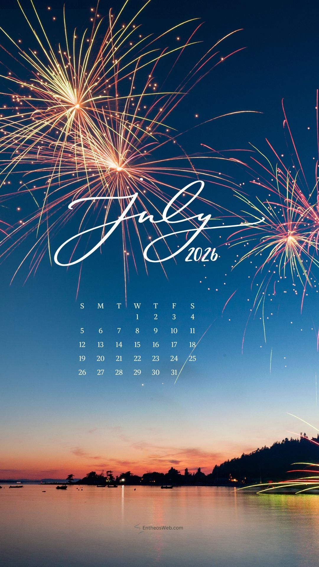 July 2026 Phone Wallpaper Calendar Fireworks 3 | July 2026 Phone Wallpaper Calendar | Entheosweb July 2026 phone wallpaper calendar