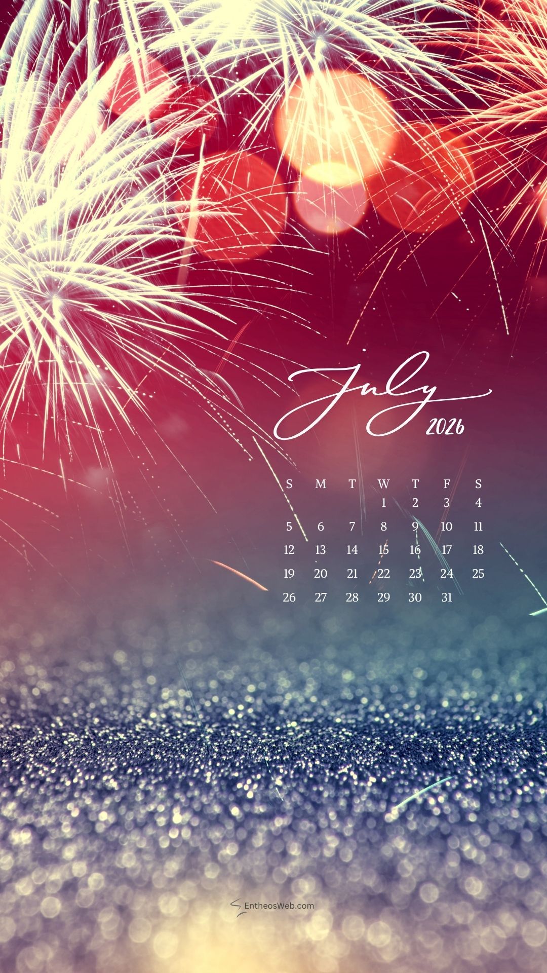 July 2026 Phone Wallpaper Calendar Fireworks | July 2026 Phone Wallpaper Calendar | Entheosweb July 2026 phone wallpaper calendar