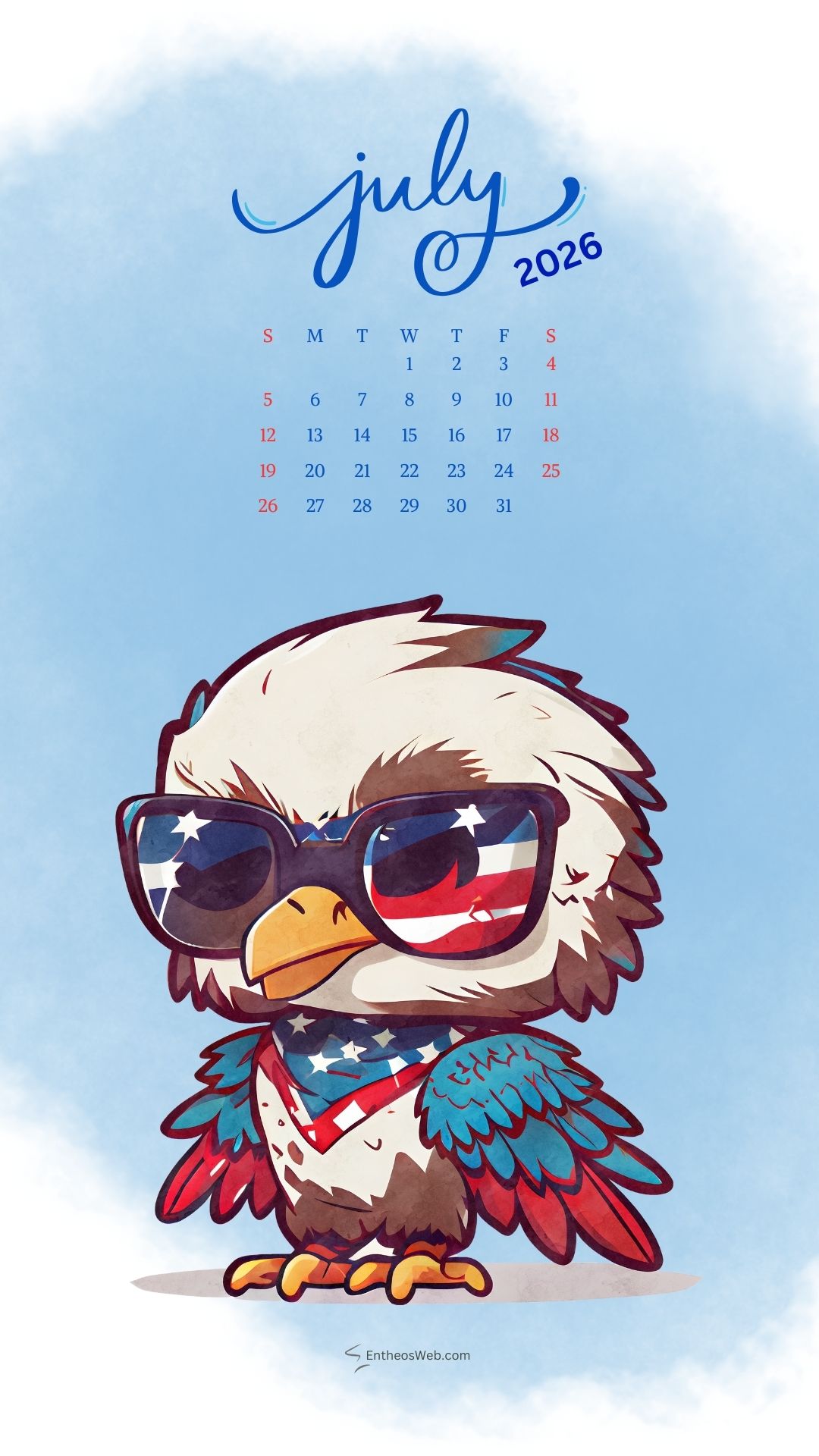 July 206 Phone Wallpaper Calendar | July 2026 Phone Wallpaper Calendar | Entheosweb July 2026 phone wallpaper calendar