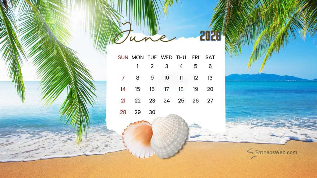 June Calendar Desktop Wallpaper Background for 2026 | EntheosWeb