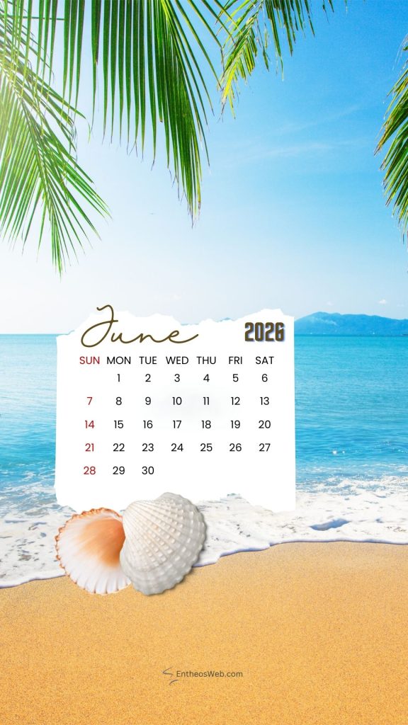 June 2026 Phone wallpaper calendar | EntheosWeb