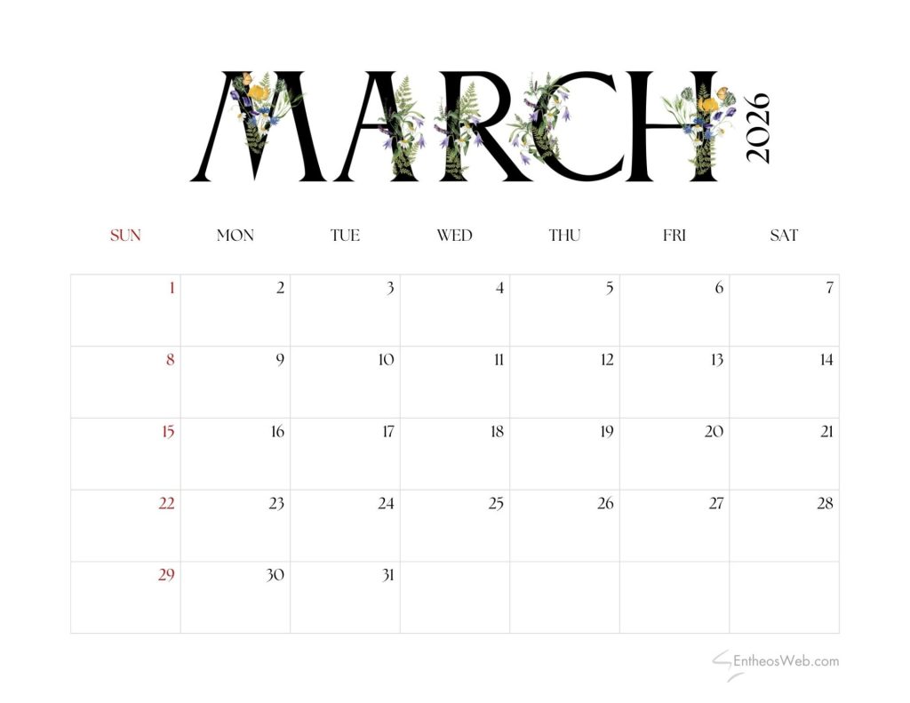 March 2026 calendar 2