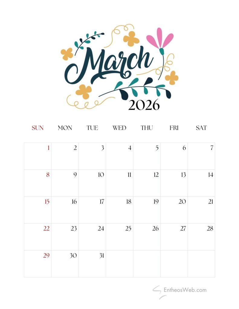 March 2026 calendar 4