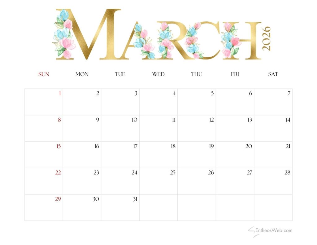 March 2026 calendar 5