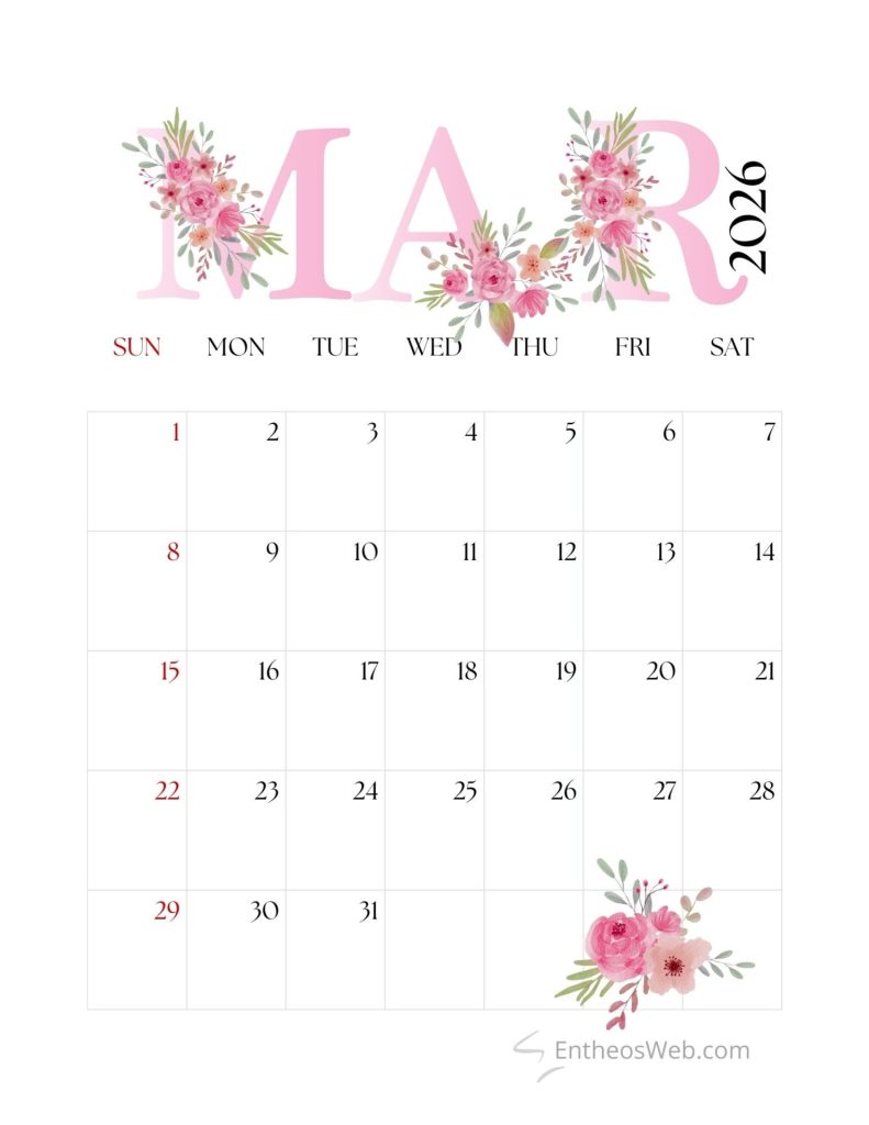 March 2026 calendar