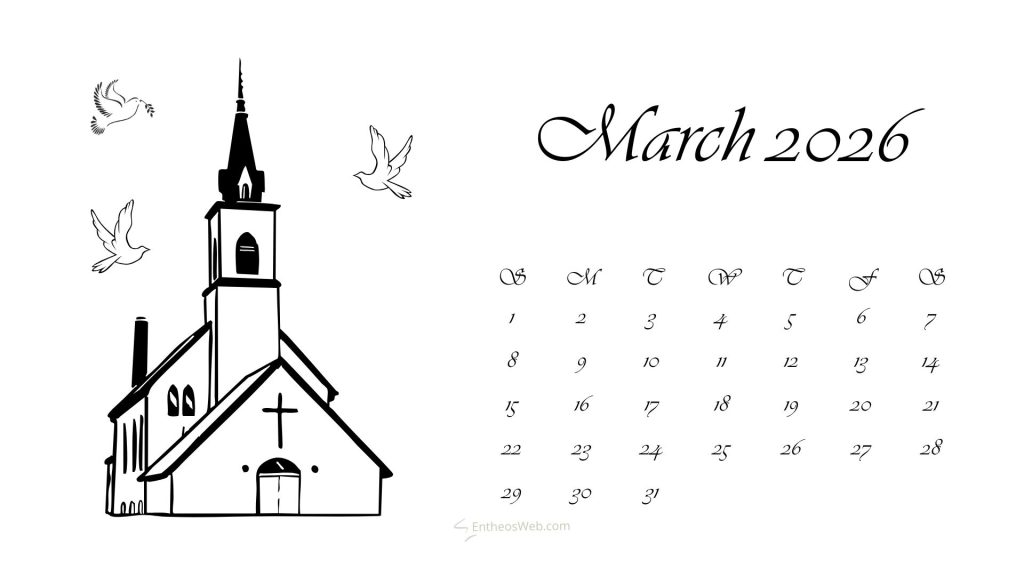 March 2026 church desktop wallpaper calendar | march 2026 calendar desktop wallpaper | entheosweb March 2026 church desktop wallpaper calendar