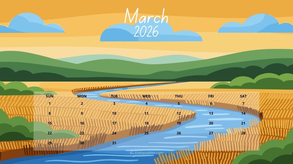 March 2026 fields desktop wallpaper calendar | march 2026 calendar desktop wallpaper | entheosweb March 2026 fields desktop wallpaper calendar
