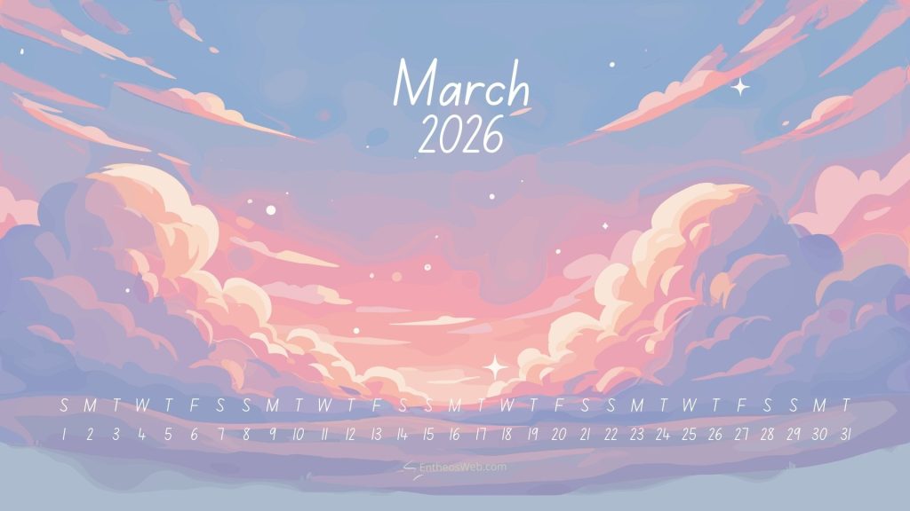 March 2026 sky desktop wallpaper calendar | march 2026 calendar desktop wallpaper | entheosweb March 2026 sky desktop wallpaper calendar