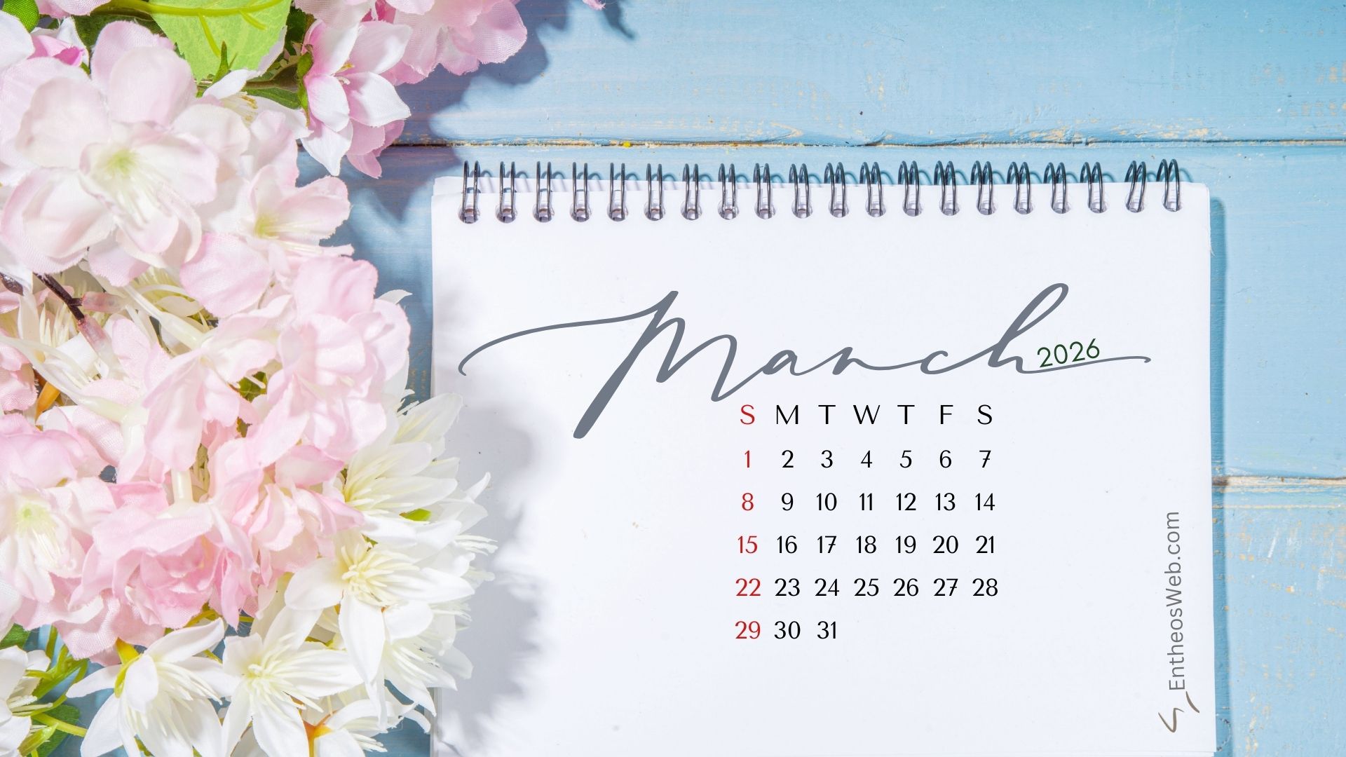 March 2026 wallpaper by entheosweb 2 | march calendar desktop wallpapers 2026 | entheosweb March 2026 calendar desktop wallpaper