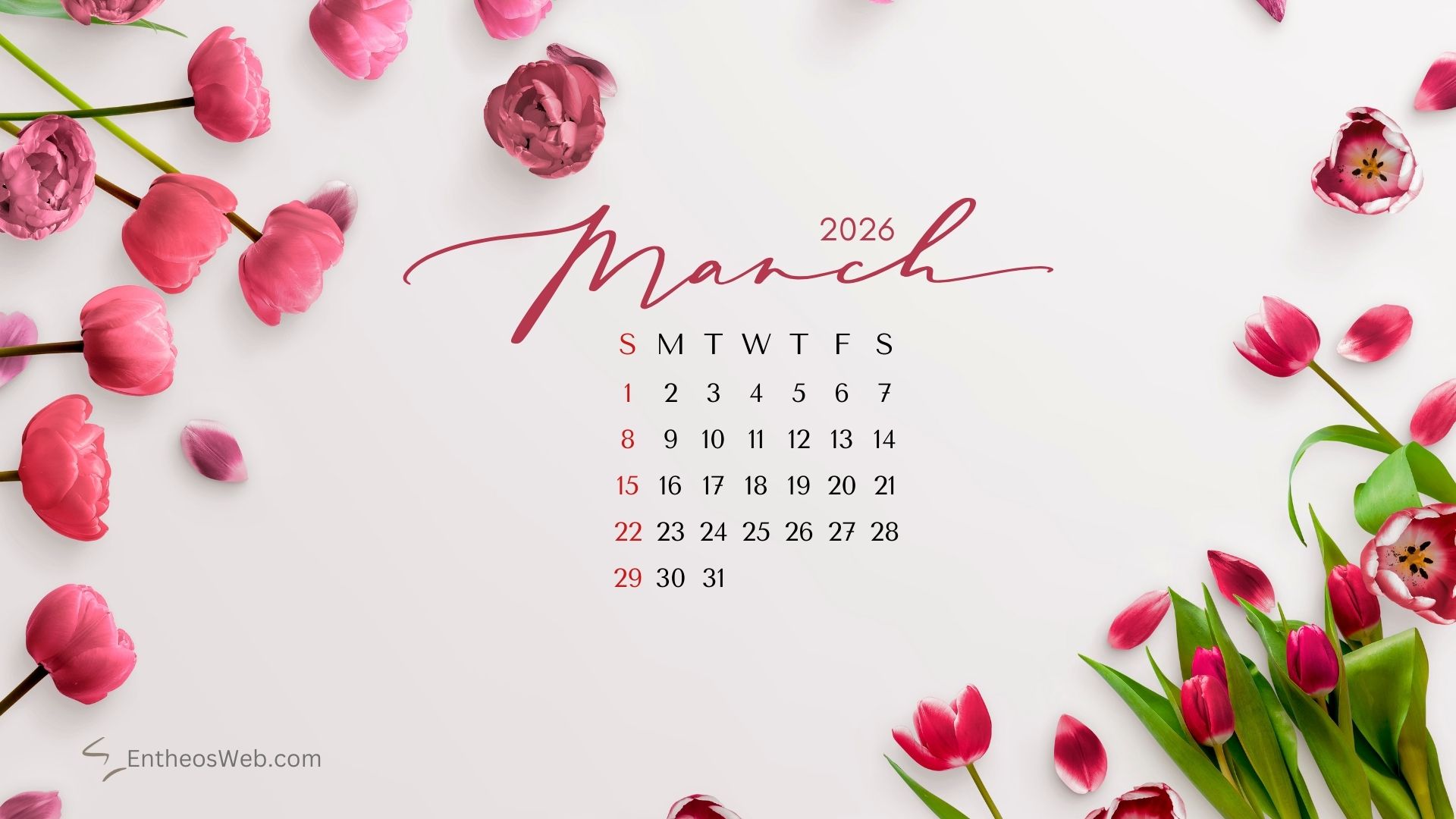 March 2026 wallpaper by entheosweb 5 | march calendar desktop wallpapers 2026 | entheosweb March 2026 calendar desktop wallpaper