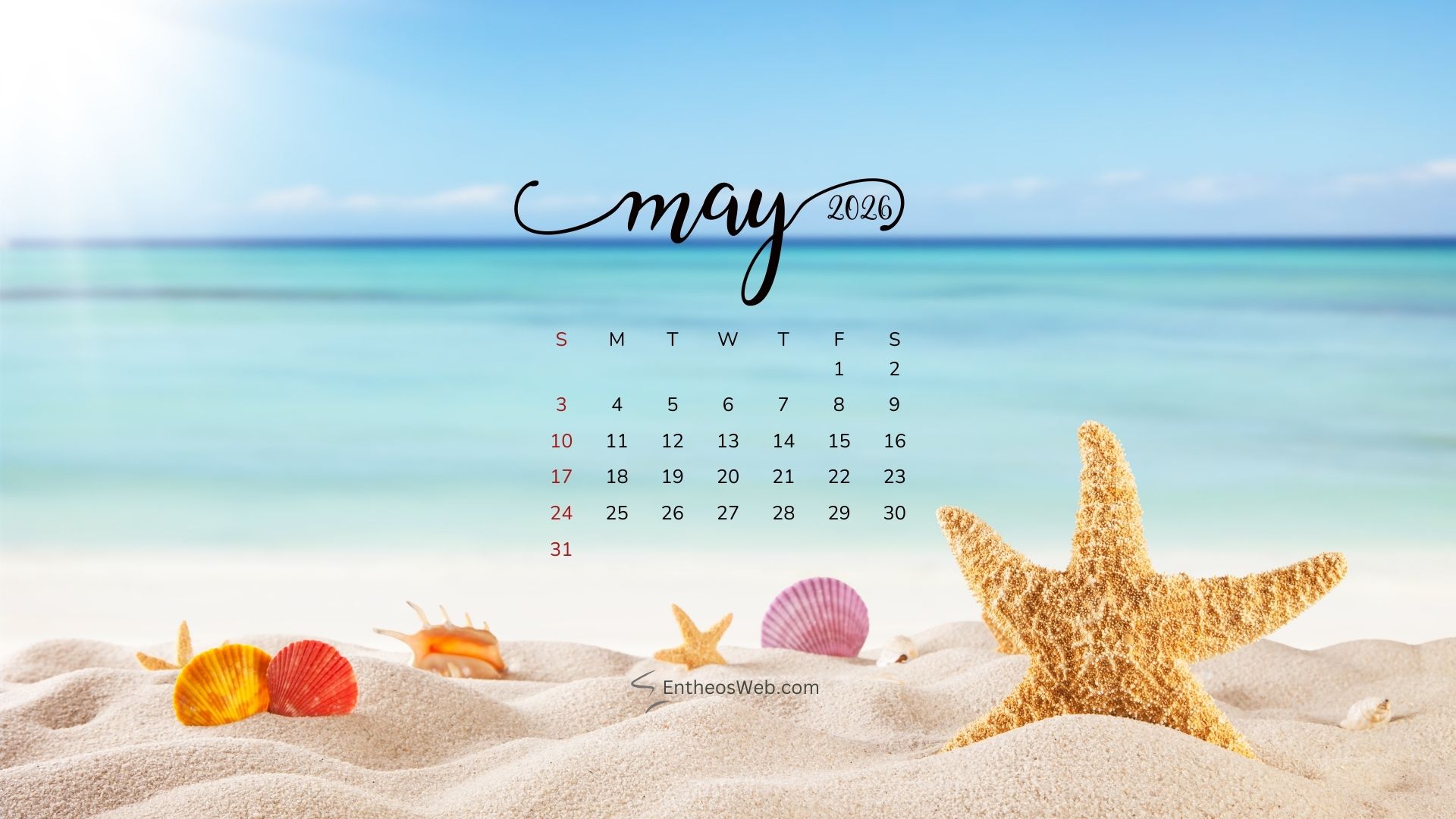 May 2026 Calendar Desktop Wallpaper Beach | May 2026 Desktop Wallpaper Calendar | Entheosweb May 2026 desktop wallpaper calendar