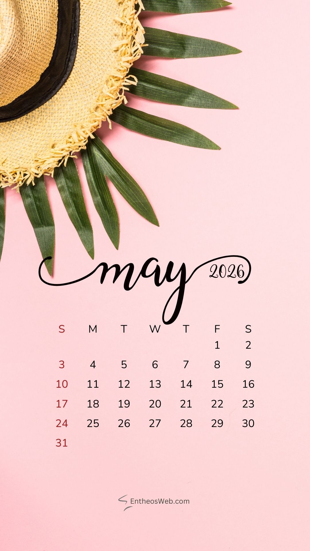 May 2026 Calendar Phone Wallpaper Summer | May 2026 Phone Wallpaper Calendar | Entheosweb May 2026 phone wallpaper calendar