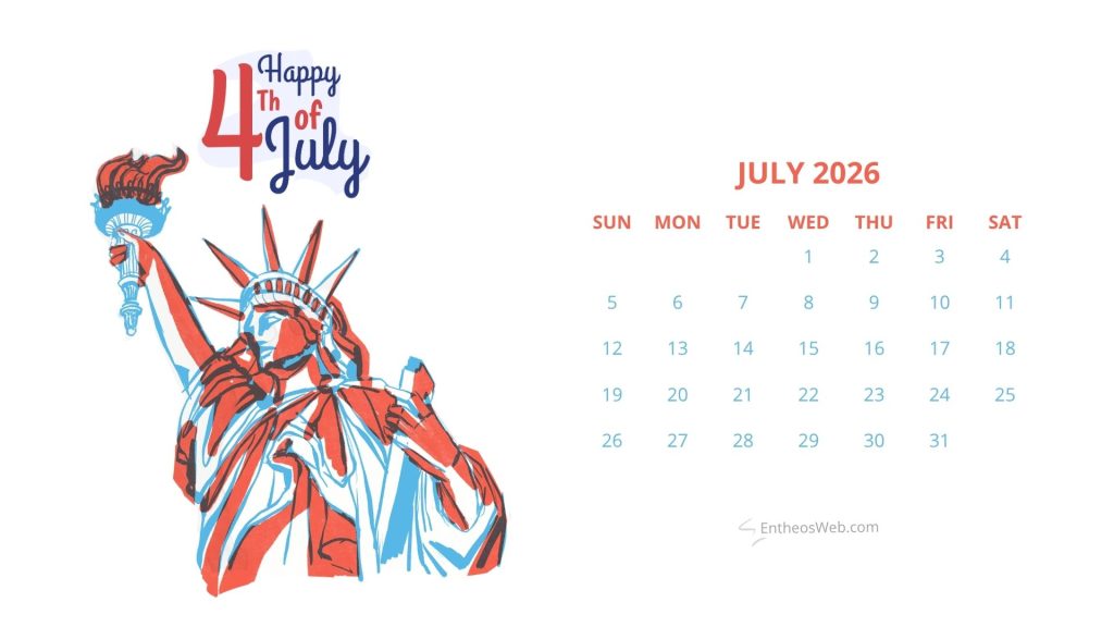 July 2026 Calendar Desktop & Laptop Wallpapers | EntheosWeb