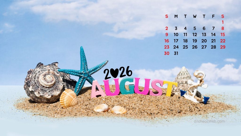 August 2026 calendar desktop wallpaper beach 2 | august 2026 desktop wallpaper calendar | entheosweb August 2026 calendar desktop wallpaper beach 2