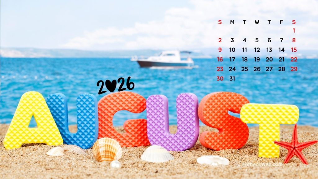 August 2026 calendar desktop wallpaper beach 3 | august 2026 desktop wallpaper calendar | entheosweb August 2026 calendar desktop wallpaper beach 3