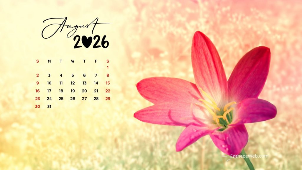 August 2026 calendar desktop wallpaper flower | august 2026 desktop wallpaper calendar | entheosweb August 2026 calendar desktop wallpaper flower