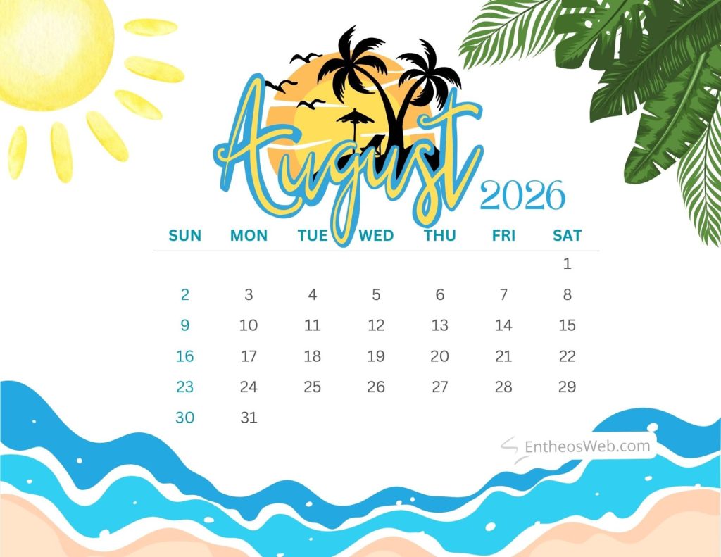 August printable calendars