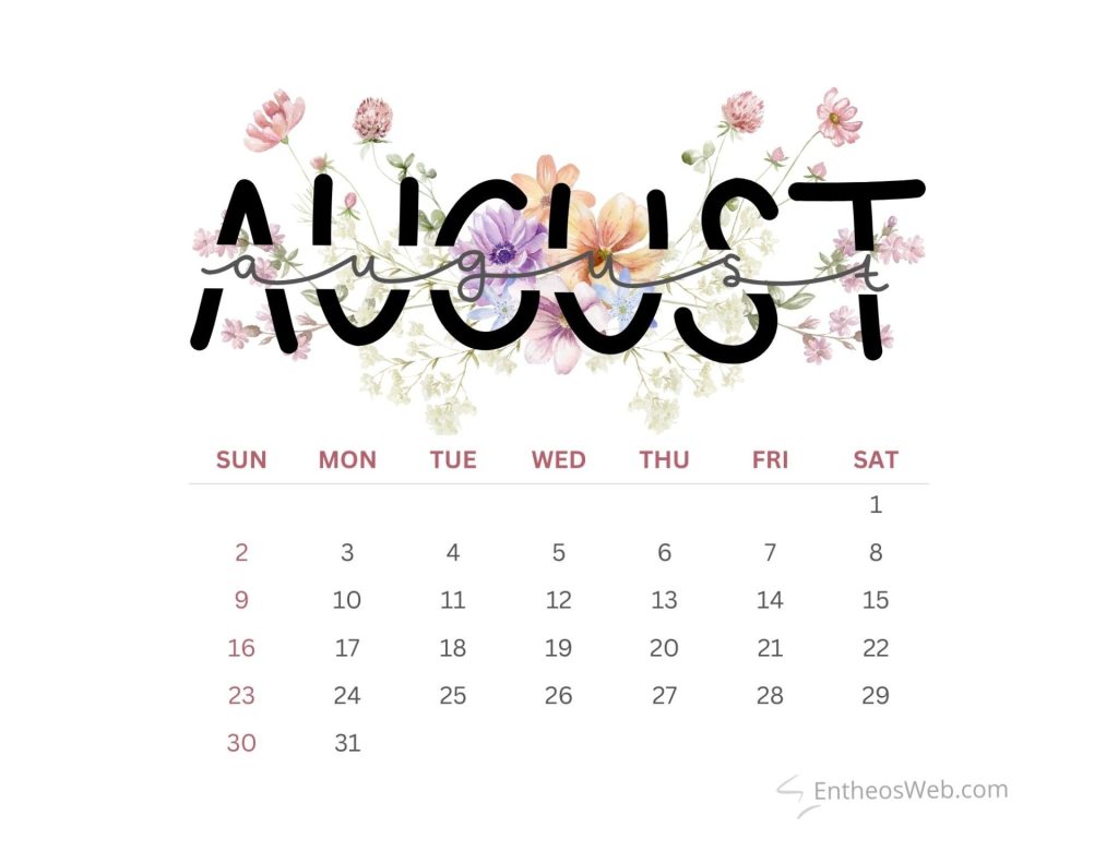 August printable calendars