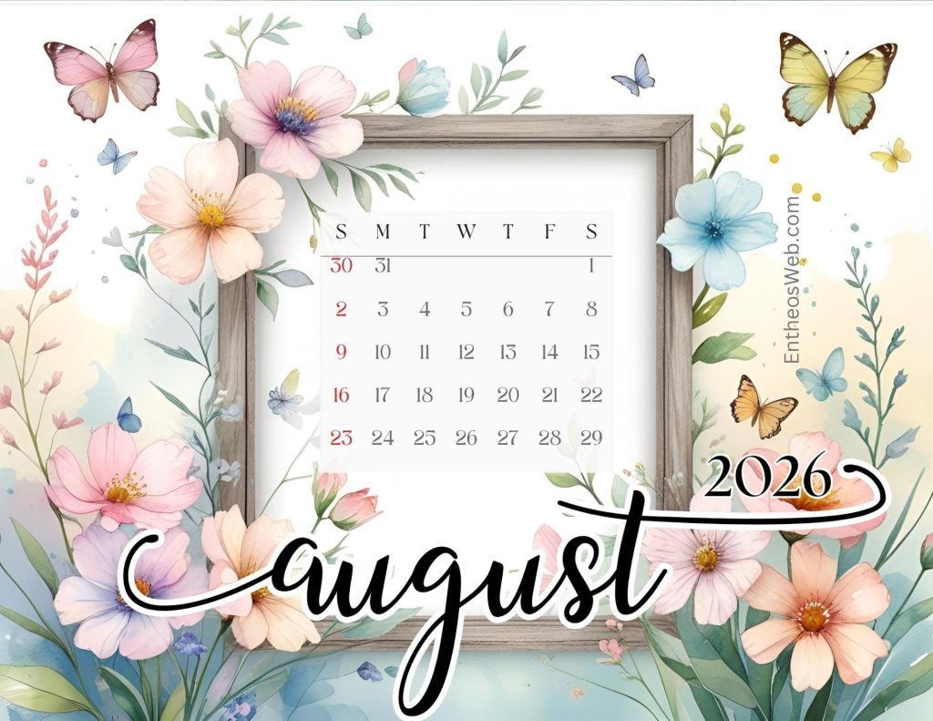 August printable calendars