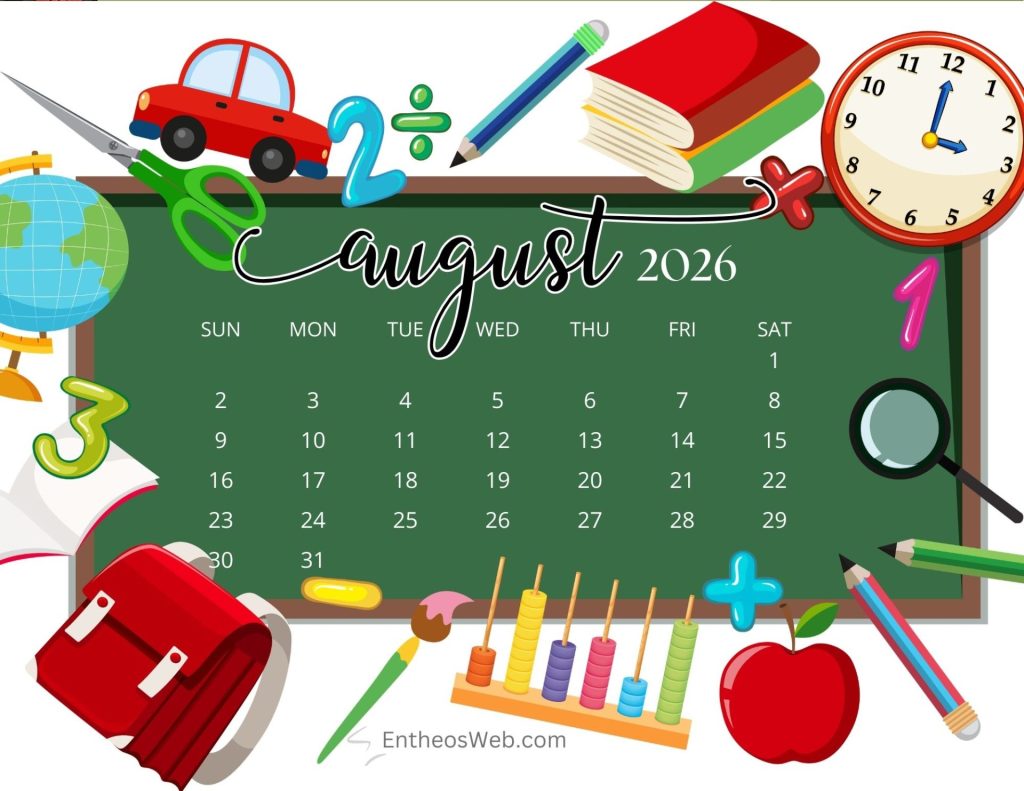 August printable calendars