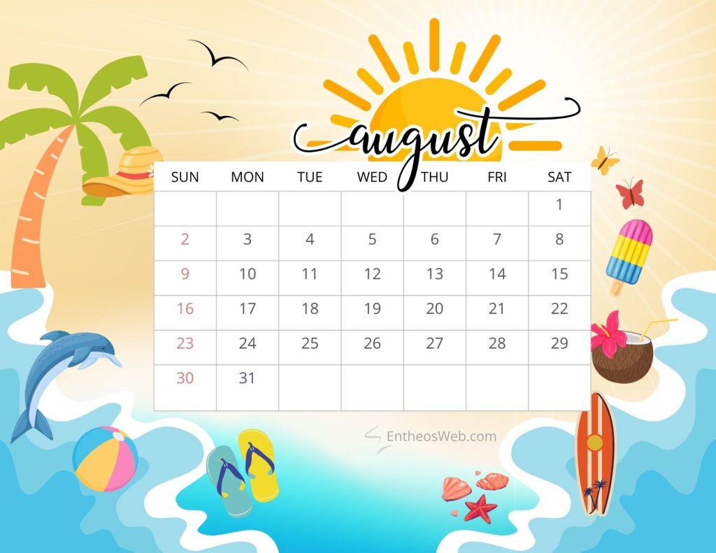 August printable calendars