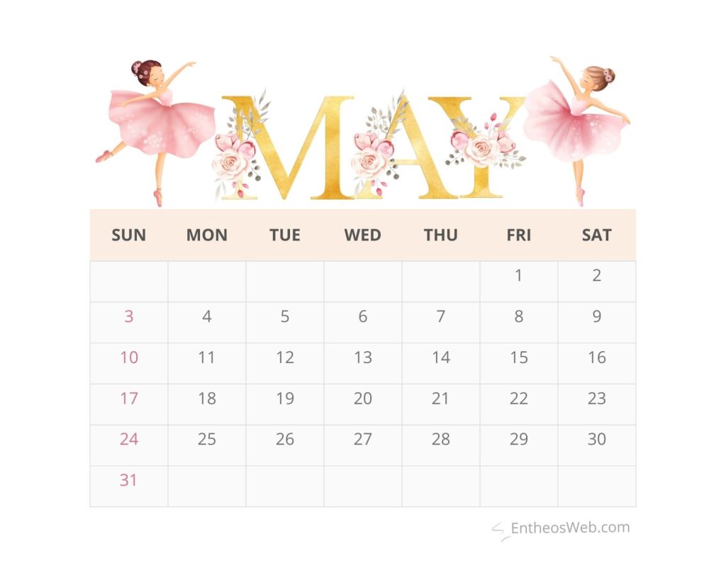 May 2026 printable calendar