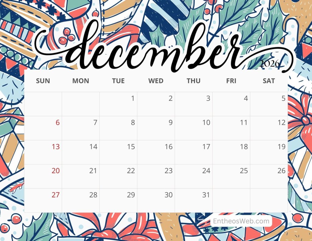December 2026 calendar by entheosweb 27