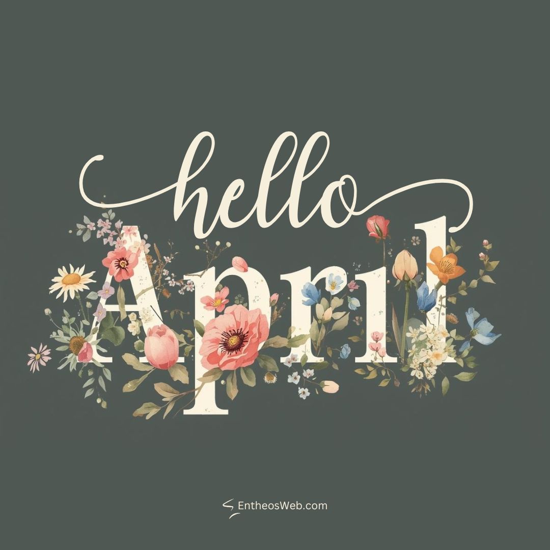 Hello april floral typography | hello april images | entheosweb Hello april floral typography