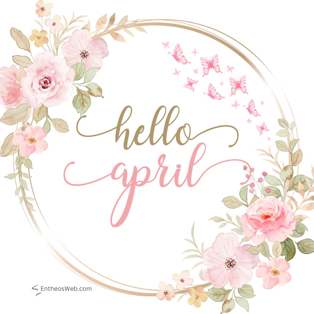 Hello april pink flowers and butterflies | hello april images | entheosweb Hello april pink flowers and butterflies