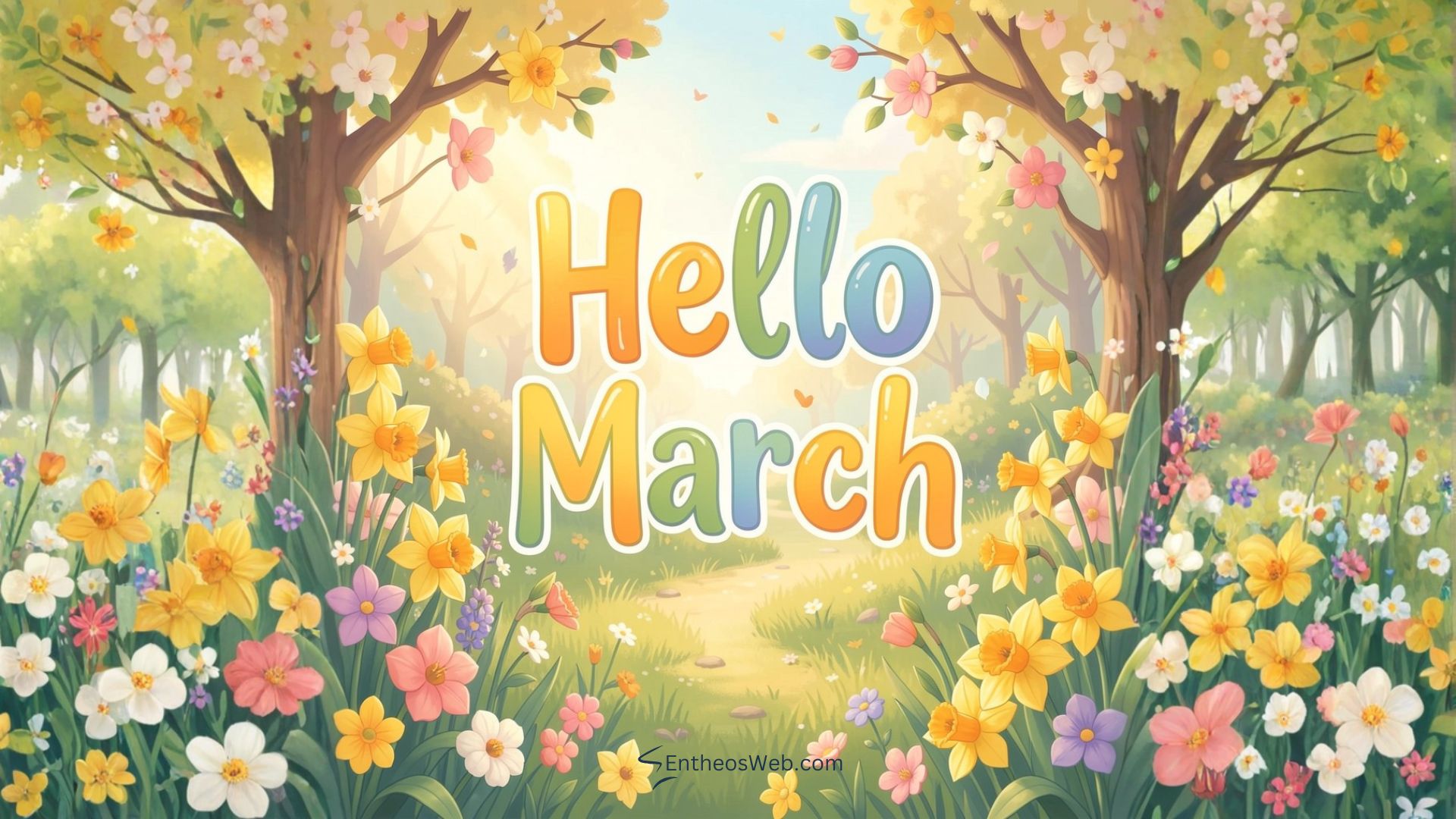 Hello march daffodils desktop wallpaper 2 | hello march images wallaper backgrounds facebook covers | entheosweb Hello march desktop wallpaper
